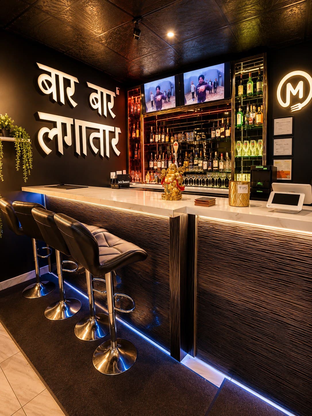 Finished hospitality bar project by Deeroi Constructions